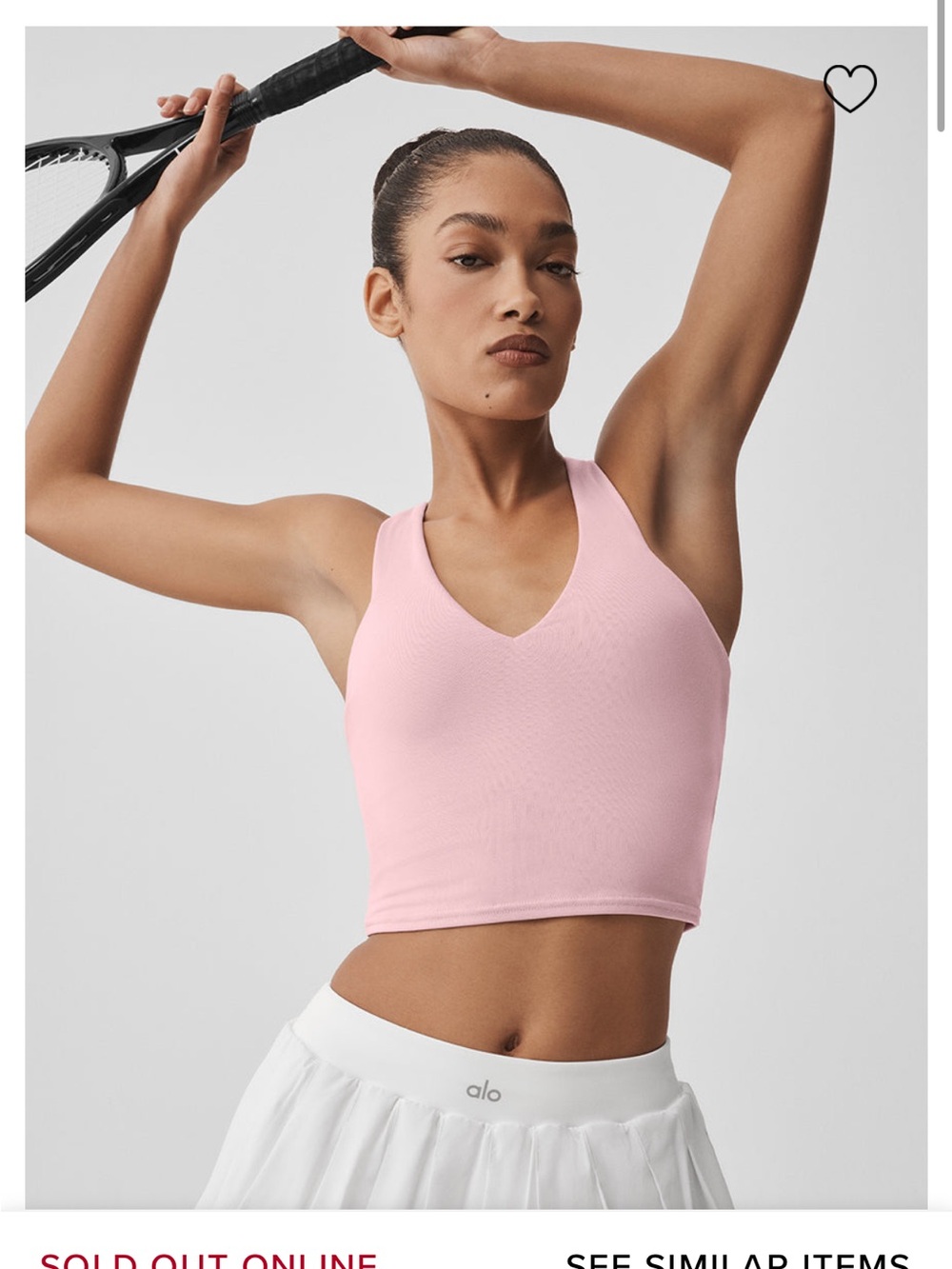 ALO Yoga Pink V-Neck Cropped Sports Tank